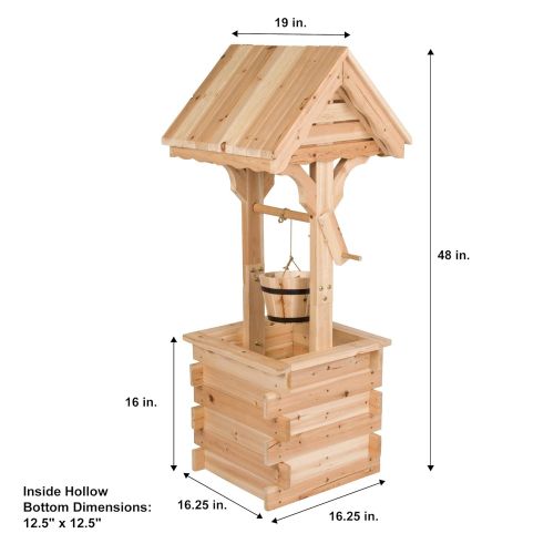  Shine Company Inc. 4986N Decorative Wishing Well, 48 High, Natural