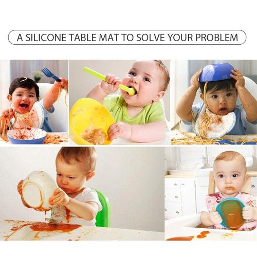  Kids Placemat - ShineMore Kids Silicone Cloud Placemat Slip Resistant Baby Infant Plate Table Mat...