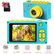 [아마존 핫딜]  [아마존핫딜]ShinePick Kids Digital Camera Mini 2 Inch Screen Childrens Camera 8MP HD Digital Camera with Silicone Soft Cover & Micro SD Card (Blue)