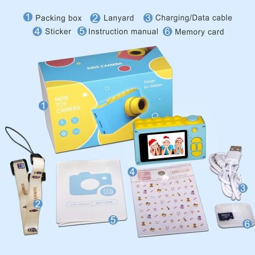  [아마존 핫딜]  [아마존핫딜]ShinePick Kids Digital Camera Mini 2 Inch Screen Childrens Camera 8MP HD Digital Camera with Silicone Soft Cover & Micro SD Card (Blue)