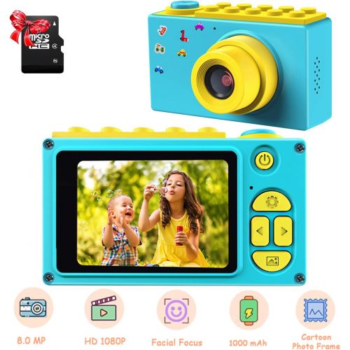  [아마존 핫딜]  [아마존핫딜]ShinePick Kids Digital Camera Mini 2 Inch Screen Childrens Camera 8MP HD Digital Camera with Silicone Soft Cover & Micro SD Card (Blue)