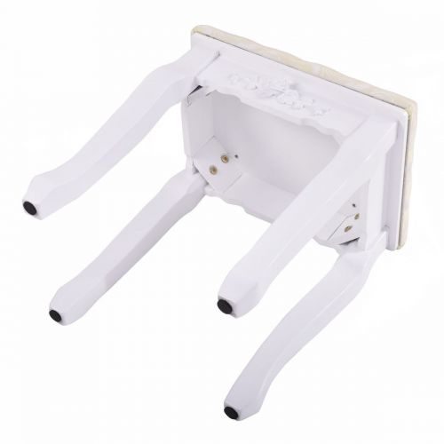  Shining Retro Wave Design Makeup Dressing Stool Pad Cushioned Chair Piano Seat White