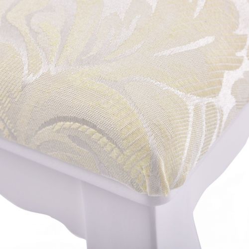  Shining Retro Wave Design Makeup Dressing Stool Pad Cushioned Chair Piano Seat White