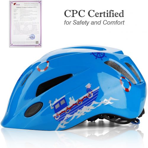  [아마존베스트]Shinmax Kids Bike Helmet, CPC Certified Children Safety Helmet with LED Light for Boys&Girls Cycling Skating Riding Scooter