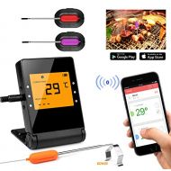 BBQ Meat Thermometer, Basecamp Wireless BBQ Thermometer, Upgraded Smart Bluetooth Cooking Thermometer with 2 Stainless Steel Probes Remote Monitor for Grilling, Cooking Kitchen Ove