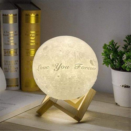  Shiny Alice 16 Colors Personalized Photo Night Light Customized 3D Printing USB Charging Moon Lamp Moon Light Night Light for Kids Gift for Women Mothers Day Gift(White 7.1inch/18cm)