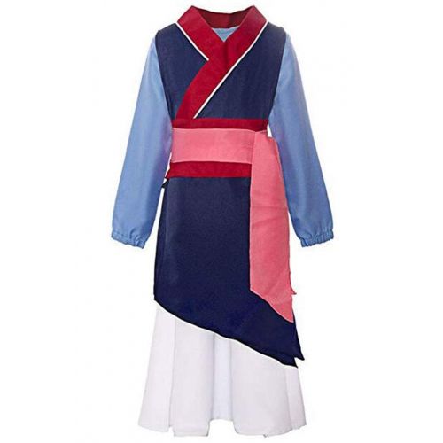  Shiny Toddler Little/Big Girls Asian Princess Heroine Mulan Costume Three-Piece Dress up