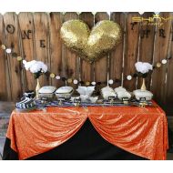 ShinyBeauty Party tablecloths Sequin Tablecloth 90x132 inch Sparkly Orange Tablecloth Beautiful Table Cloth~N12.18