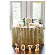 ShinyBeauty Sequin Table Cover 108Inch-Light Gold-Round Sequin Tablecloth Light Gold Elegant Tablecloth-0809E