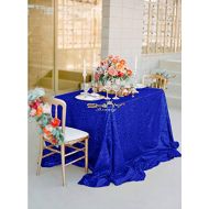 ShinyBeauty Glitter Tablecloth Sequin Tablecloth Table Cloth Sequin Table Linens Shimmer Black Table Cloth christmase/Happy New Year (90x156-Inch, Royal Blue)