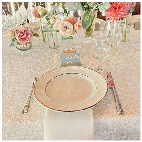  ShinyBeauty Sequin Rectangular Tablecloth 90x156-Inch White Sparkly Table Cloth, Glam Wedding Decor