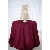 ShinyBeauty Sequin Table Cover 108Inch-Burgundy-Round Sequin Tablecloth Burgundy Elegant Tablecloth-190330E
