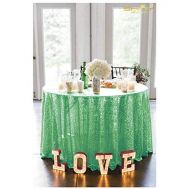 ShinyBeauty Mint Party Decorations 120Inch-Mint-Round Tablecloth Twinkle Twinkle Little Star Decorations-0809E