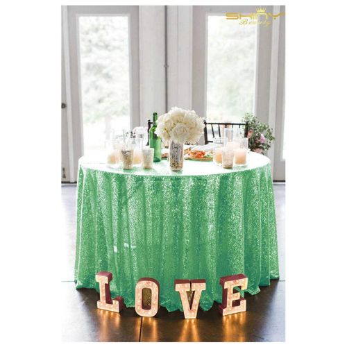  ShinyBeauty Mint Party Decorations 120Inch-Mint-Round Tablecloth Twinkle Twinkle Little Star Decorations-0809E