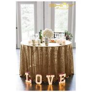ShinyBeauty Copper Sequin Tablecloth 72Inch Blush Gold Round Linen Tablecloth Great Gatsby Decorations