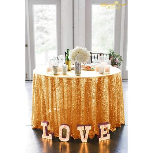  ShinyBeauty Rose Gold Party Decorations 120Inch-Rose Gold-Round Tablecloth Twinkle Twinkle Little Star Decorations-0809E