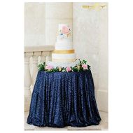 ShinyBeauty Midnight Blue Party Decorations 120Inch-Midnight Blue-Round Tablecloth Twinkle Twinkle Little Star Decorations-0809E