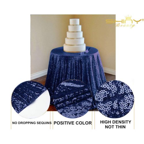  ShinyBeauty Midnight Blue Party Decorations 120Inch-Midnight Blue-Round Tablecloth Twinkle Twinkle Little Star Decorations-0809E