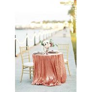 ShinyBeauty Blush Sequin Tablecloth 72Inch Blush Round Linen Tablecloth Blush Table Cloth