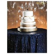ShinyBeauty 72Inch-Round-Sequin Tablecloth-Midnight Blue Premium Quality Glitz Sequin Table Linen/Cover/Overlay (Midnight Blue)