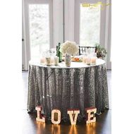 ShinyBeauty Gunmetal Party Decorations 120Inch-Gunmetal-Round Tablecloth Twinkle Twinkle Little Star Decorations-0809E