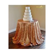 ShinyBeauty 72 Round Rose Gold Sequin Tablecloth to The Floor Wedding