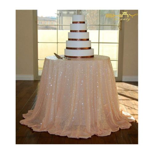  ShinyBeauty Peach Party Decorations 120Inch-Peach-Round Tablecloth Twinkle Twinkle Little Star Decorations -0809E