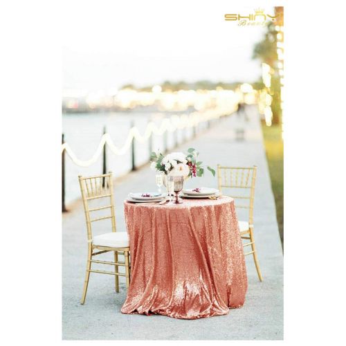  ShinyBeauty Sequin Table Cover 108Inch-Blush-Round Sequin Tablecloth Blush Elegant Tablecloth-0809E