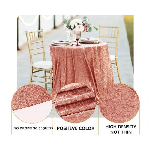  ShinyBeauty Sequin Table Cover 108Inch-Blush-Round Sequin Tablecloth Blush Elegant Tablecloth-0809E