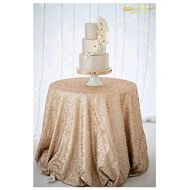 ShinyBeauty Champagne Party Decorations 120Inch-Champagne Blush-Round Tablecloth Twinkle Twinkle Little Star Decorations-0809E