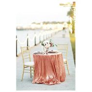 ShinyBeauty Sequin Blush Table Cloth 132Inch-Blush-Round Sequin Tablecloth Blush Table Linens-0809E