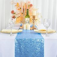 [아마존베스트]ShinyBeauty 12x72-Inch Rectangle-Baby Blue-Sequin Table Runner- for Wedding/Party/Decor-200111E