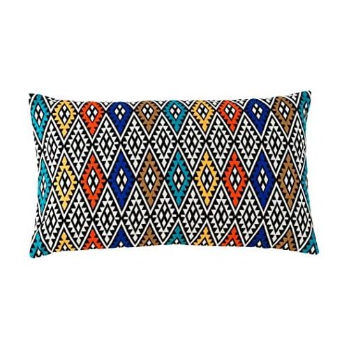  Shiraleah Aztec Embroidered Rectangle Pillow, 14 by 24-Inch, Multi-Color