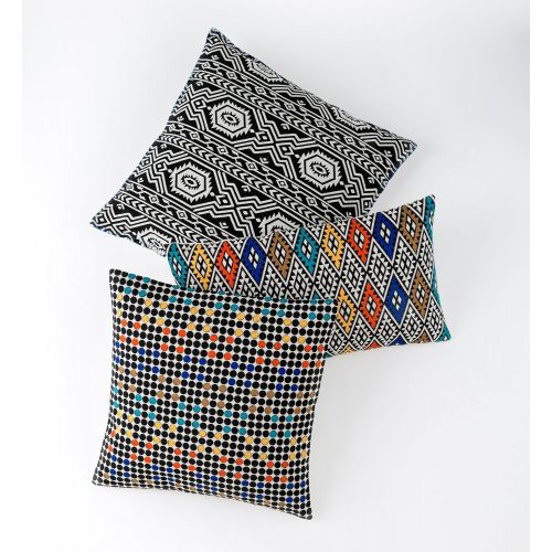  Shiraleah Aztec Embroidered Rectangle Pillow, 14 by 24-Inch, Multi-Color