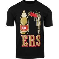 ShirtBANC Mens T Shirt 40oz 9MM Gold Gun Mens T Shirt San Francisco Pistol Golden Empire