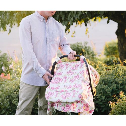  [아마존 핫딜] Sho Cute - [Reversible] Carseat Canopy | All Season Baby Car Seat Covers for Girls |Rose Lux Pink & Grey Floral | Universal fit for Infant Car Seat | Nursing Cover | Baby Gift -Pat