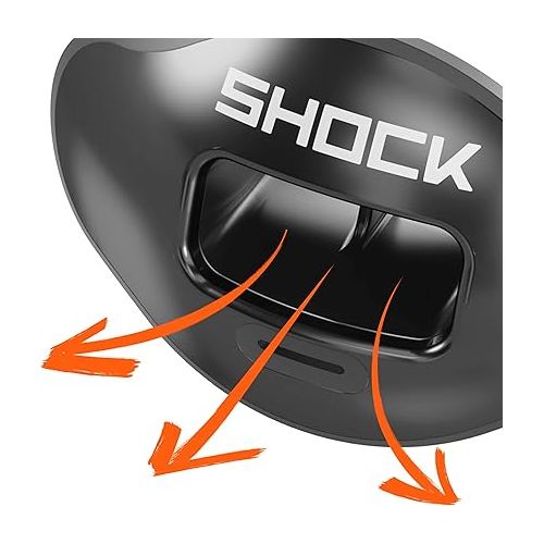  Shock Doctor Max Airflow 2.0 Lip Guard/Mouth Guard. Football Mouthguard 3500. for Youth and Adults OSFA. Breathable Wide Opening Mouthpiece. Helmet Strap Included