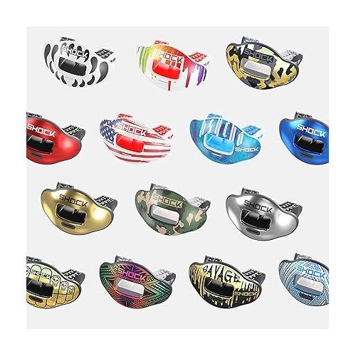  Shock Doctor Max Airflow 2.0 Lip Guard/Mouth Guard. Football Mouthguard 3500. for Youth and Adults OSFA. Breathable Wide Opening Mouthpiece. Helmet Strap Included