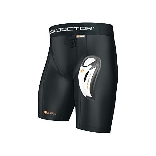  Shock Doctor Adult Compression Short with Bio-Flex Protective Cup, Baseball, Hockey, Softball, Lacrosse, Football, and Soccer