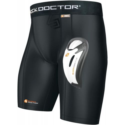  Shock Doctor Adult Compression Short with Bio-Flex Protective Cup, Baseball, Hockey, Softball, Lacrosse, Football, and Soccer