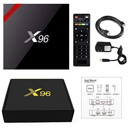  Shoeki [2019 Latest Version] SHOEKI X96 4K Android 7.1 TV Box 1GB 8GB AMLOGIC S905W Quad CORE Support 2.4G WiFi H.265 X96 Media Player