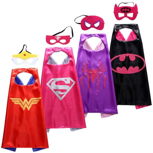  Sholin Superhero Dress Up Costumes Capes and Masks for Girls