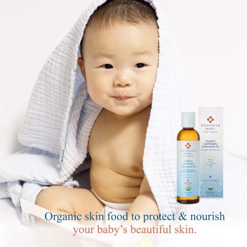  Organic Calendula Oil for Babies, Real Calendula Oil, Calendula Massage Oil Moisturizer, Hypoallergenic, Gluten-Free, 100% Biodegradable - Shoosha… (Scented)