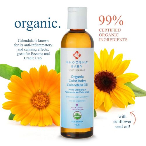  Organic Calendula Oil for Babies, Real Calendula Oil, Calendula Massage Oil Moisturizer, Hypoallergenic, Gluten-Free, 100% Biodegradable - Shoosha… (Scented)