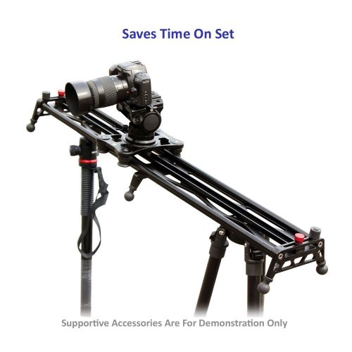  Shootvilla SHOOTVILLA Auto Pan Slider 3ft, Parallax , Panaromic and straight slider dolly for DSLR Canon, Nikon, Panasonic lumix, video camera movie film editing (SV-PAN-3)