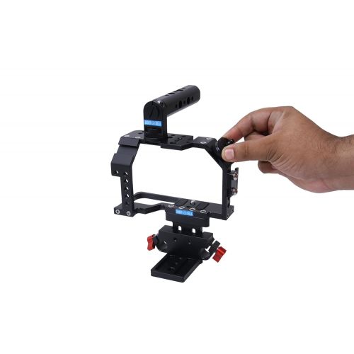  Shootvilla Black magic pocket cinema camera cage Compact+Top Handle+Rod Adapter 15 mm