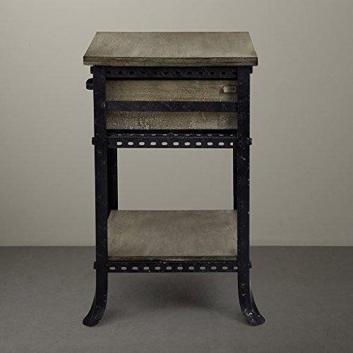  Shop Sting Industrial Rustic Reclaimed Wood Grey Accent End Side Table 1 Drawer & 1 Shelf