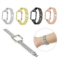 ShopSquare64 Link Bracelet Watchband Strap Stainless Steel Metal with Frame for Fitbit Blaze