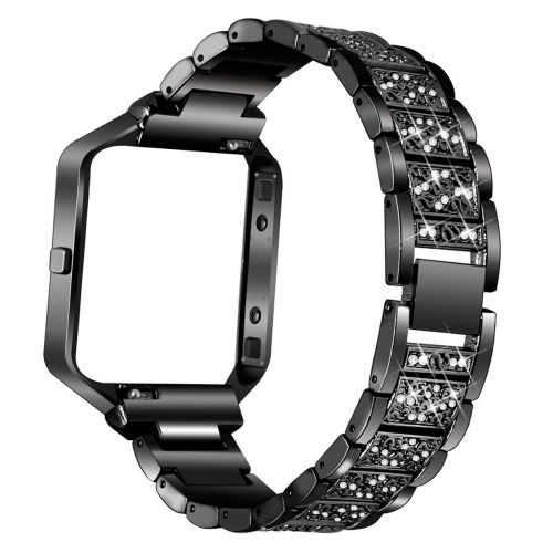  ShopSquare64 Link Bracelet Watchband Strap Stainless Steel Metal with Frame for Fitbit Blaze