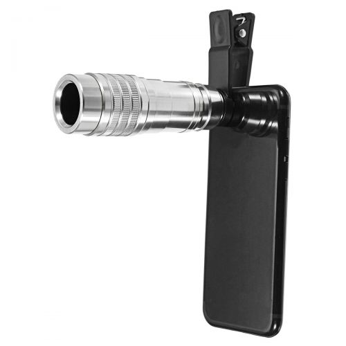  ShopSquare64 12X Travel Telescope Clip-on External Telephoto Lens Replacement Smartphone Camera Lens Kits